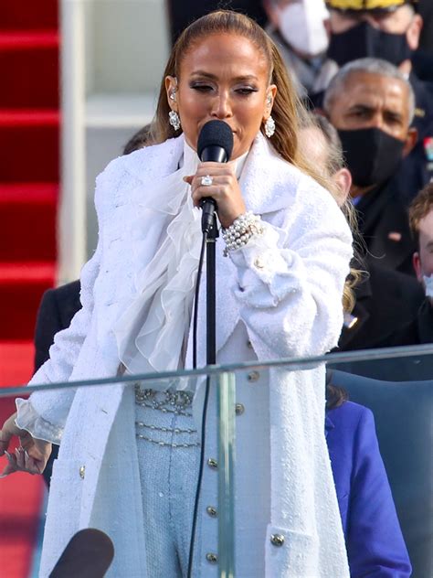 jlo chanel suit|Jennifer Lopez Wears Two Chanel Looks for Biden Inauguration.